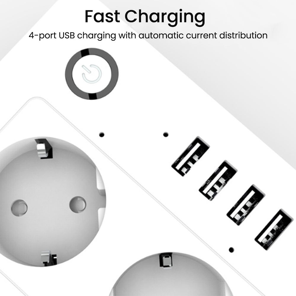 HONPNK Remote Control Mobile Phone Timer Function European Standard Power Strip WiFi Smart Power Strip Tuya Design Smart Socket