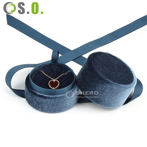 Caja de Terciopelo para Regalo de Joyería, Fabricada en China, Caja de Gamuza Personalizada para Collares y Colgantes con Lazo, Caja de Franela para Anillos de Diamantes - Product Image 2