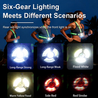 Gilet de sécurité réfléchissant à haute visibilité pour la course à pied, équipement pour la marche nocturne, faisceau réglable, rechargeable, lampe de poitrine pour les sports de plein air