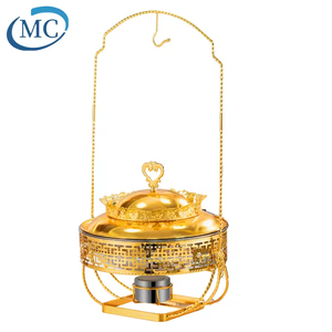 Chafing Dish Hotel Gold dengan Pemanas Makanan Gantung, Pemanas Makanan untuk Pesta Restoran, Chafing Dish Gantung - Product Image 6