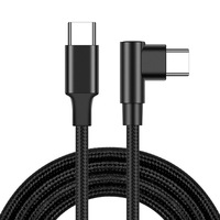 Câble de charge rapide USB-C 3A à angle droit de 90 degrés, 60W, 1m, en alliage d'aluminium et nylon tressé, pour joueurs mobiles - Vente en gros