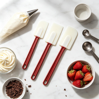 Spatula Silikon Tahan Panas, Pengikis Kue Anti Lengket, Spatula Krim dengan Gagang PP, Aman untuk Mesin Cuci Piring, Set Alat Panggang