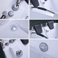 Baignoire autoportante à remous en acrylique blanche de luxe moderne pour 2 personnes Spa de massage personnalisé Baignoire de trempage personnalisée en vente d'usine