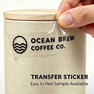 Etiquetas adhesivas transparentes con logotipo personalizado, fáciles de despegar, de vinilo negro, para pegar sobre frascos de café, etiquetas de embalaje para marcas. - Product Image 1