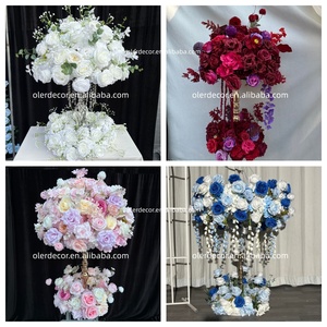 Boule de fleurs artificielles <span class=keywords><strong>en</strong></span> soie pour centre de table de mariage, décoration intérieure/extérieure, longue durée de vie, écologique, imperméable - Product Image 5