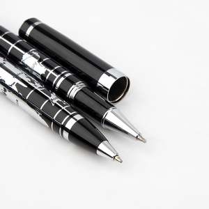 Stylo bille en métal avec logo personnalisé, carte du monde, noir et argent, cadeau promotionnel pour le bureau, stylo de promotion pour les entreprises, vente en gros - Product Image 6