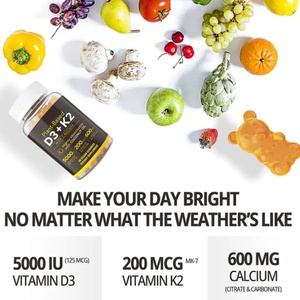 Vitamine D3 K2 Gummies Met Calcium Voor Vrouwen Mannen En Kinderen Snoepsupplement Voor De Gezondheid Van De Botten En Immuunondersteuning Vitamine Gummies - Product Image 6