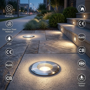 Lumière LED souterraine professionnelle pour jardin, encastrée au sol, étanche IP68, RGB, DMX, SS, à intensité variable, 12V/24V, fabriquée par le fabricant - Product Image 1