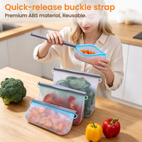 Sacs de rangement en silicone personnalisés écologiques et étanches, sans BPA, réutilisables, de qualité alimentaire, avec logo personnalisé