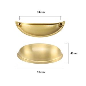 Brass <strong>Cabinet</strong> Door <strong>Pull</strong> <strong>Shell</strong> <strong>Handle</strong> Hardware <strong>Drawer</strong> Furniture Golden <strong>Shell</strong> <strong>Handle</strong> - Product Image 6