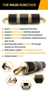 Stéréo <span class=keywords><strong>Moto</strong></span> Étanche MT487 avec Radio FM AUX USB Carte TF - Compatible Entrée AUX, Lecteur MP3 Affichage Musical, Haut-parleur - Product Image 5