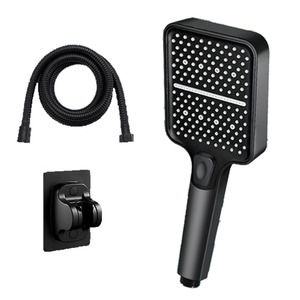 Ensemble de pommeau de <span class=keywords><strong>douche</strong></span> haute pression à 3 modes avec <span class=keywords><strong>tuyau</strong></span> étanche en acier inoxydable de 2.0m et support ensemble de salle de bain avec buses anti-obstruction - Product Image 1