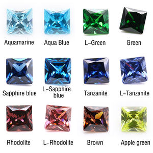 Beste Qualität Künstlicher Zirkon Spezielle grüne Farbe 2*2mm bis 12*12mm quadratisch geschnitten Lose synthetische Edelsteine Cz Stein Zirkonia - Product Image 5