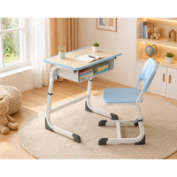 Offre Spéciale : Ensemble Bureau et Chaise Ergonomique en Acier Durable et Écologique pour Étudiants Adultes avec Hauteur Réglable