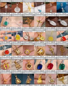 Collar dorado, conjunto de joyería en amatista, conjunto de cadena, pendientes y colgante de plata chapados en oro - Product Image 3