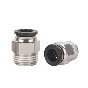 ข้อต่อแบบลมชนิดเกลียวนอกตรงผ่านขนาด 4 มม. 10 12 16 มม. ข้อต่อสายลมโลหะ - Product Image 2