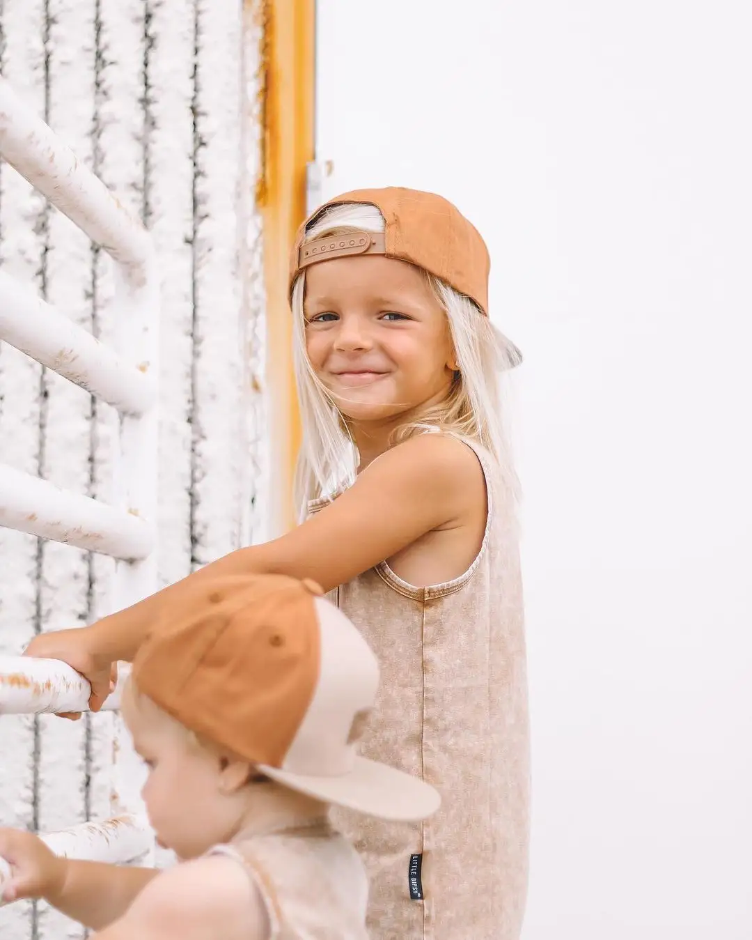 Kemeja Tank Top keren cuci batu bayi kustom atasan katun tanpa lengan Vintage kasual anak perempuan anak laki-laki dengan saku