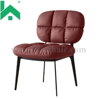 Chaise de salle à manger en cuir moderne de luxe italienne avec pieds en métal - Écologique et durable pour la maison, l'hôtel, la restauration