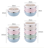 Boîte à bento en acier inoxydable, conteneur portable pour le déjeuner scolaire des enfants avec couvercles de cuisine étanches, boîte à déjeuner scolaire chauffante