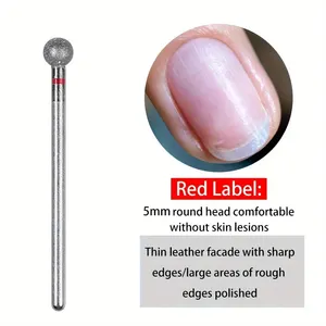 1PC/2/4PCS 5mm Small Round Head Nail <b>Drill</b> <b>Bits</b> Diamond Cuticle Clean Ball Head Nail <b>Bits</b> for Electric Cuticle Detail Rotary - Product Image 2