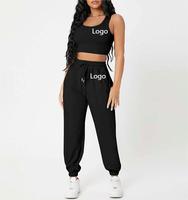 Ensemble de survêtement 2 pièces pour femmes débardeurs et pantalons de survêtement avec cordon de serrage Yoga Fitness vêtements de sport vêtements de sport