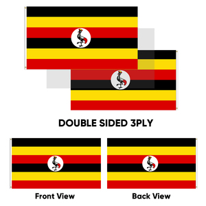 Drapeau de l'Ouganda 3x5 pieds en polyester 68D/100D, impression numérique personnalisable, anti-plis, livraison rapide d'un fournisseur fiable – Vente en gros - Product Image 3