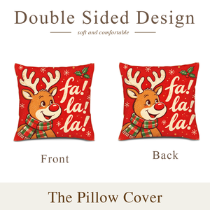Funda de Cojín Cuadrada de Lino Antiarrugas de 18x18 con Estampado de Reno por Transferencia Térmica, Fundas de Almohada Impresas para Decoración Navideña del Sofá - Product Image 4