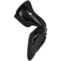 Nouvelle version – Chaussures de danse latine modernes noires à talon plat pour hommes, double usage (enseignement et pratique), en cuir verni avec semelle souple