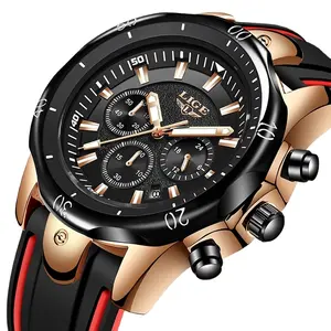 Lige-montre de Sport à Quartz pour hommes, chronographe lumineux, marque étanche, décontractée, collection 9971