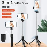 Mini trépied flexible extensible rotatif en plastique et métal pour téléphone, support de caméra vidéo pour vlog en direct, télécommande 70 cm