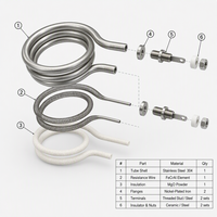 Élément chauffant pour machine à pain vapeur 2,2 kW 220 V en acier inoxydable 304, spirale circulaire pour armoire de cuisson à vapeur commerciale, chauffe-nouilles