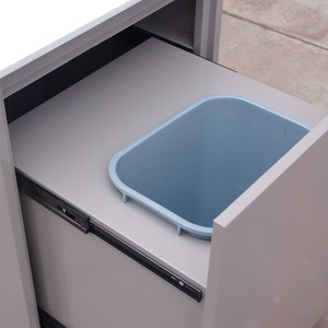 Mesa de Trabajo de Acero Inoxidable con Placa Cuadrada de Hierro de 30L, Multiusos, con Cajón y Cubo de Basura para Uso Municipal - Product Image 2