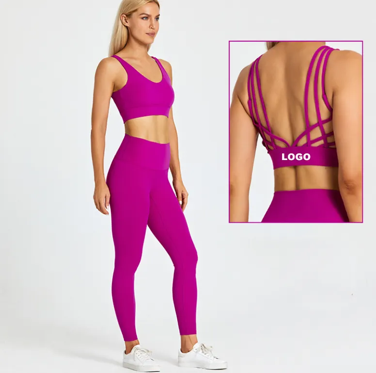 Wholesale Workout Clothing Multicolor Seamless Activewear Set Women Sexy Back Sports Bra Yoga Leggings Gym Fitness Yoga Sets