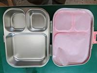 Boîte à lunch bento rectangulaire pour enfants, 800 ml, en acier inoxydable, compartiments, 100 % qualité alimentaire, compatible micro-ondes, étanche, portable, chauffable