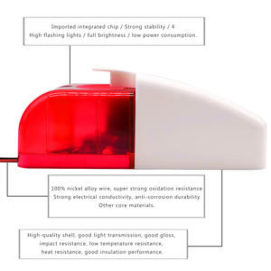 Sirena estroboscópica con cable Durable 24V Alarma de sonido rojo Luz intermitente Sirena estroboscópica para alarma de seguridad inalámbrica GSM para el hogar - Product Image 4