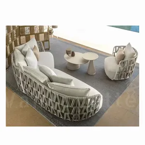 Sợi Dây Dệt 100 Handmade Tùy Chỉnh Ngoài Trời Sofa Set Couch Phòng Chờ Nội Thất