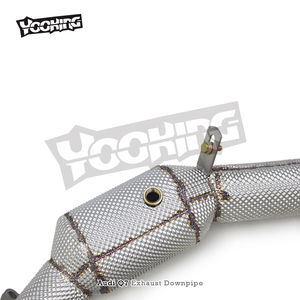 Tự động xả downpipe cho Audi <span class=keywords><strong>Q7</strong></span> 2010 2023 nhiệt lá chắn thép không gỉ downpipe xe hệ thống ống xả Ống xả - Product Image 3