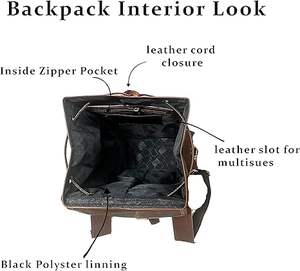 Vintage Distressed Leather <b>Laptop</b> <b>Backpack</b> for Men and <b>Women</b> | Dark Brown Leather Bag for Travel - Product Image 4