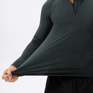 Wholesale Half Zipper Training Clothing Men's Long Sleeve <strong>White</strong> <strong>Compression</strong> <strong>Shirt</strong> Custom Logo Gym t <strong>Shirt</strong> - Product Image 3