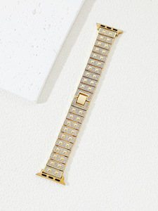 Correa de Metal con Pedrería Compatible con Apple Watch 11 SE, Brazalete de Joyería de Lujo con Diamantes Completos para IWatch 38mm 40mm 42mm - Product Image 1