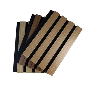 Factory Direct Sale Wall Soundproofing Decorative Slatted Wood Acoustic Panel For Living Room