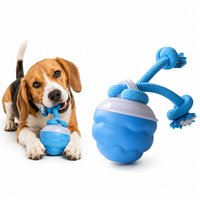 Balle interactive électrique intelligente et automatique personnalisée avec corde en nylon, sonore, adorable, résistante aux morsures, jouet à mâcher pour chien et chat