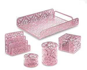 Juego de Organizadores de Papel para Oficina y Hogar, Color Rosa, Diseño de Girasol, para Mujeres y Niñas, 5 Piezas, Gran Venta - Product Image 2