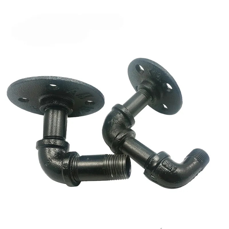 Bathroom pipe fitting coat hanger pipe connector decorative elbow tee iron fittings