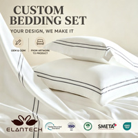 Parure de lit de luxe 100 % coton brodé 300 fils/cm², drap-housse et taies d'oreiller en tissu tissé, 4 pièces, taille Queen