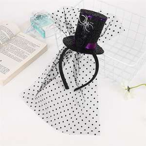 Diademas de Encaje con Velo de Halloween, Lindas Diademas de Bruja con Araña - Product Image 2