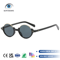 Lunettes de soleil rondes rétro steampunk unisexe, monture brillante en métal doré, incrustation sur la monture, double rivet à points, pont à trou de serrure