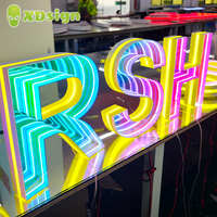 Lettres en relief LED Infinity Abyss personnalisées, certifiées CE, en acrylique lisse, 3D, pour la publicité extérieure, décoration, signalisation, voiture, multicolores