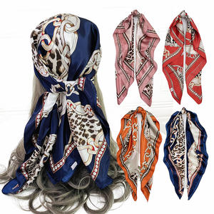 <span class=keywords><strong>Foulard</strong></span> de seda para mujer, bufanda cuadrada de 90x90cm, chal de <span class=keywords><strong>playa</strong></span> de marca de lujo para mujer, pañuelo Hijab <span class=keywords><strong>grande</strong></span>, silenciador para mujer - Product Image 1