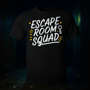Camiseta Escape Room Squad negra unisex para adultos talla mediana - Product Image 3